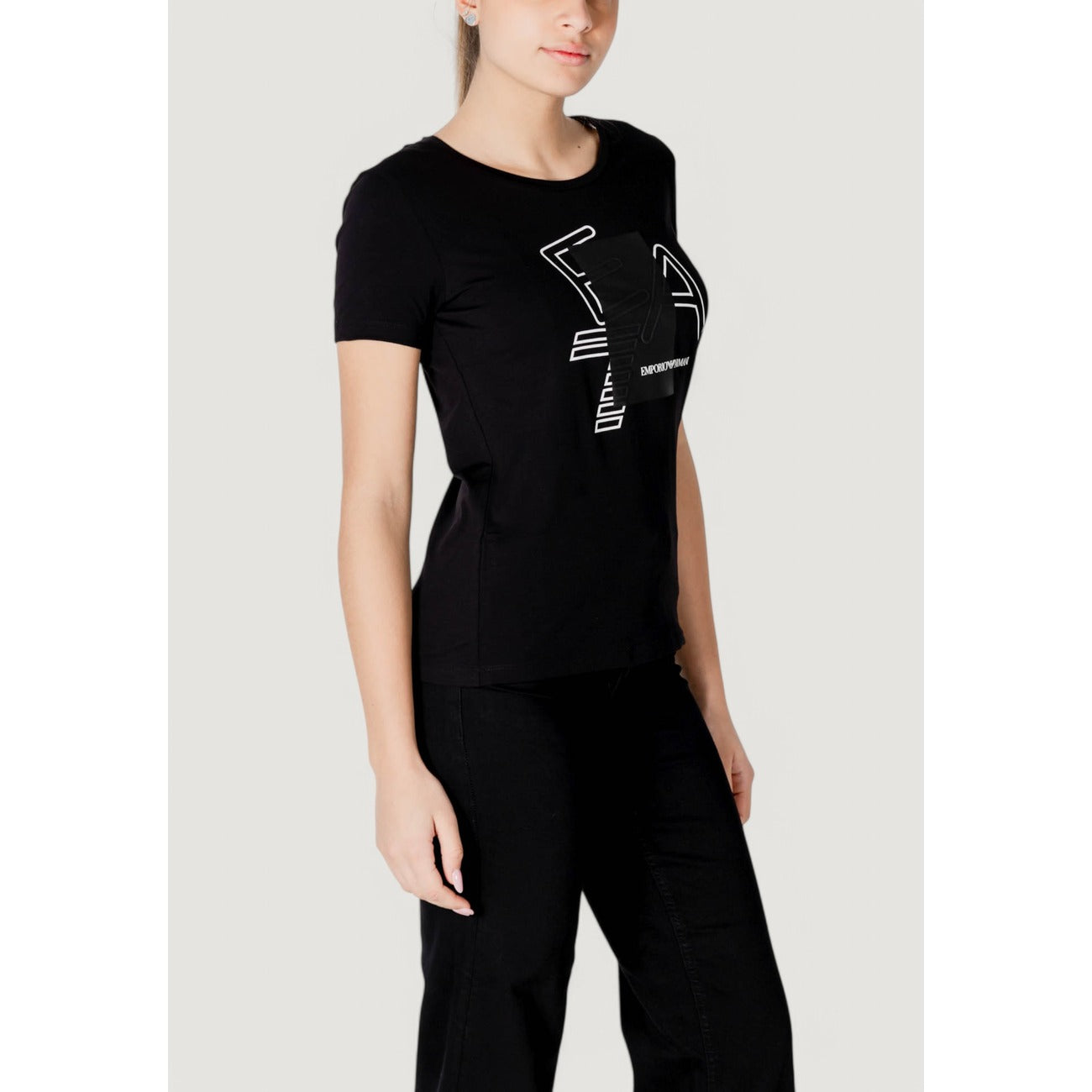EA7 Emporio Armani Print T-shirt Dames Zwart