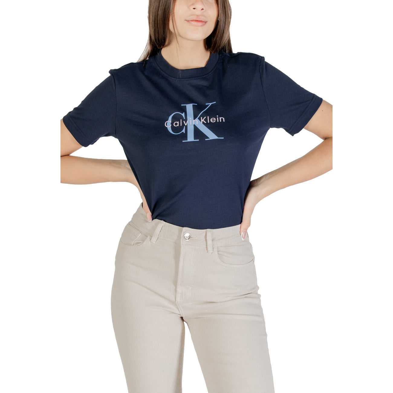 Calvin Klein Jeans Print T-shirt Dames Blauw