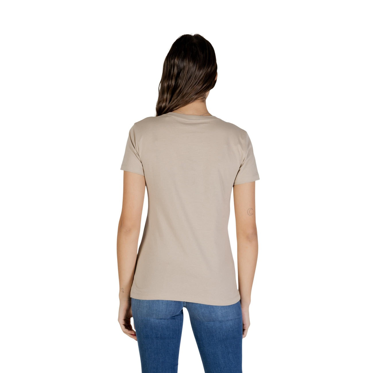 Armani Exchange V-hals T-shirt Dames Beige
