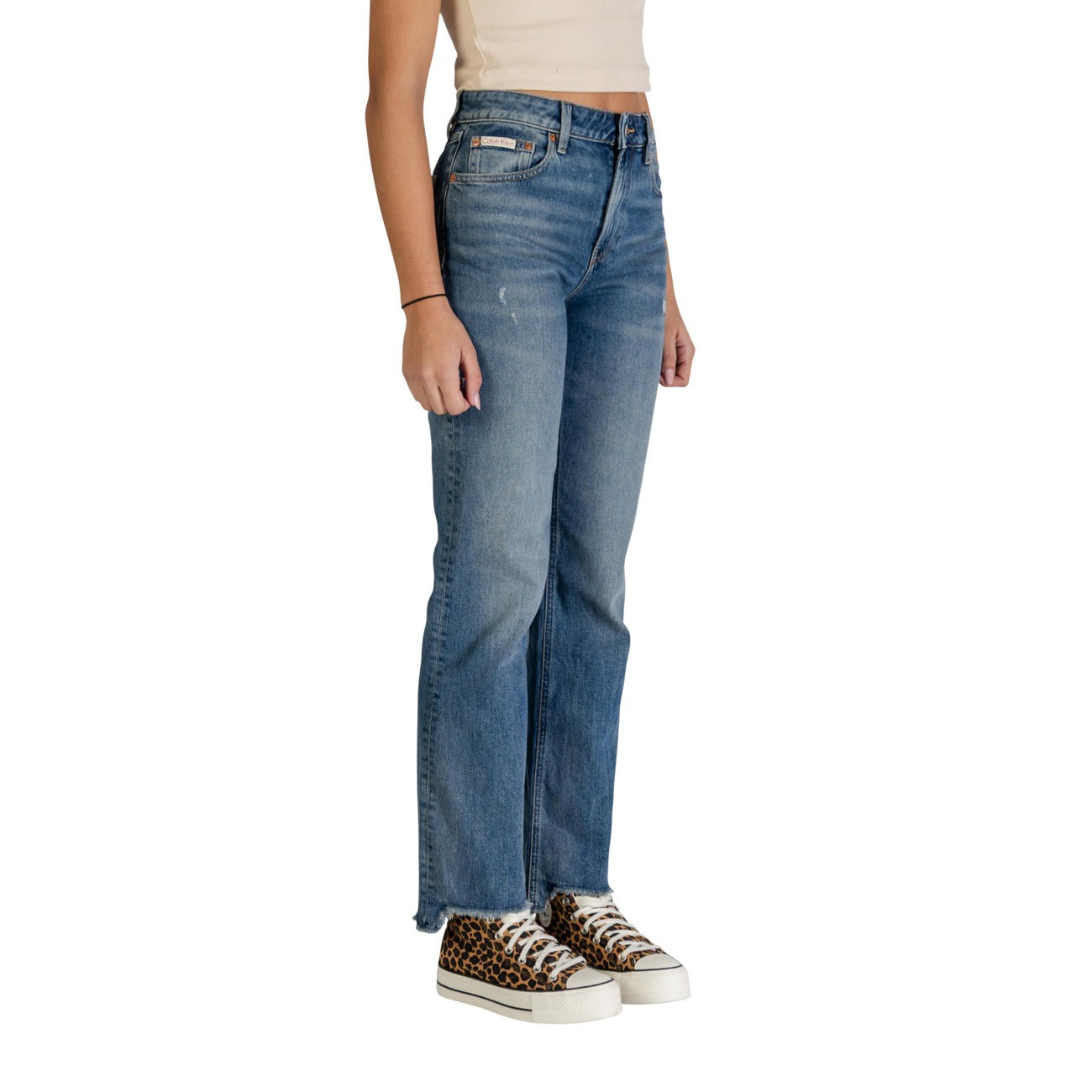 Calvin Klein Gesleten Jeans Dames Lichtblauw
