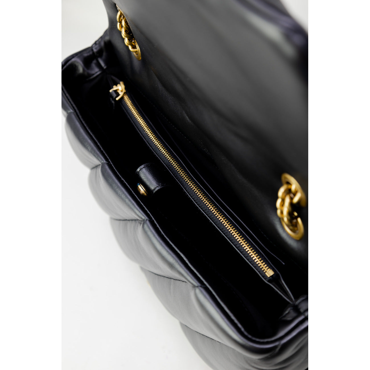 Pinko Leren Handtas Dames Zwart