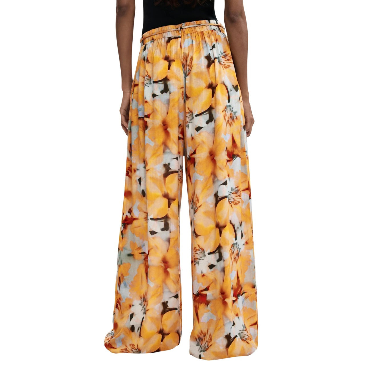 Desigual Bloemen Broek Dames Oranje