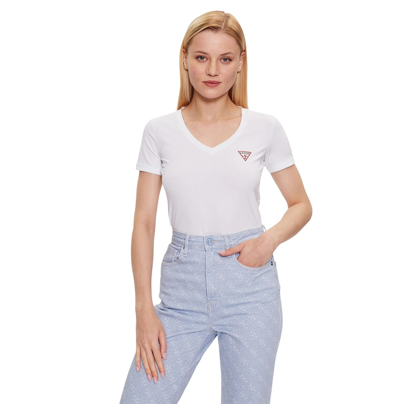 Guess Print T-shirt Dames Wit