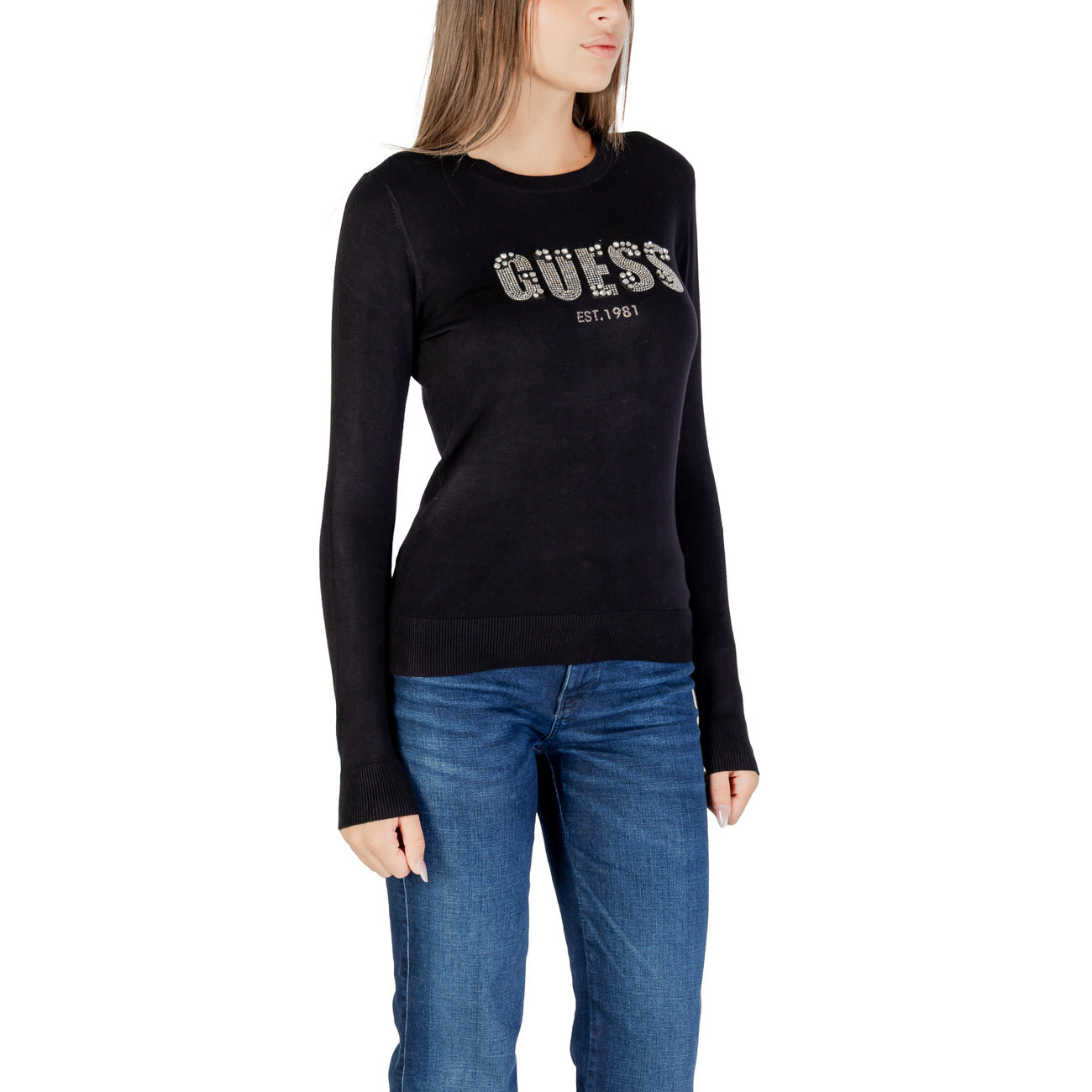 Guess Strass Print Trui Dames Zwart