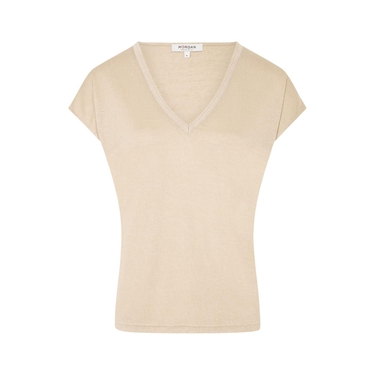 Morgan De Toi V-hals Blouse Dames Beige