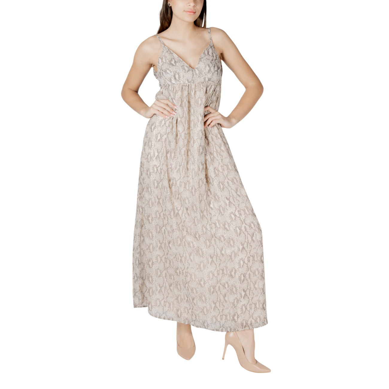 Only Elegante Jurk Dames Beige