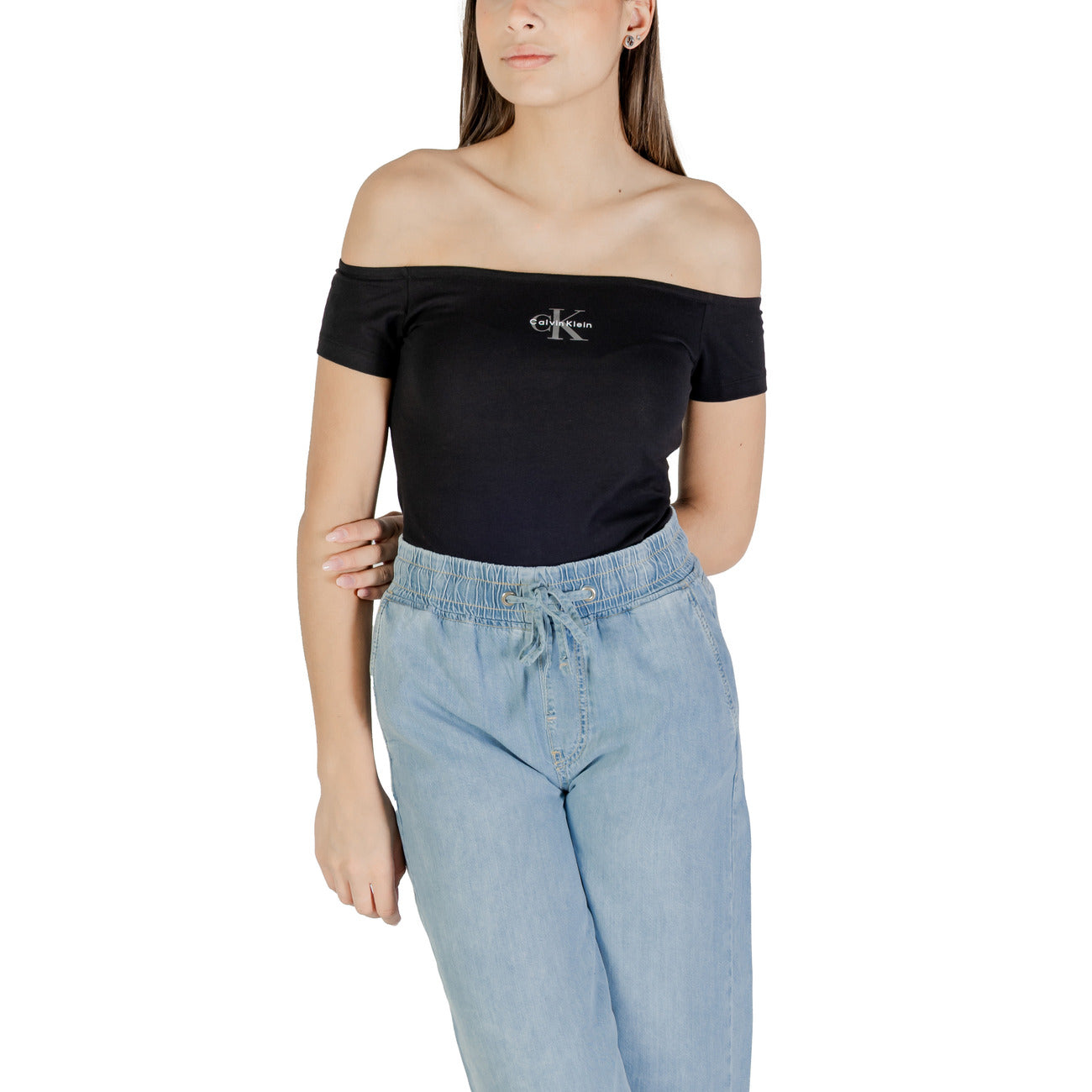 Calvin Klein Jeans Print Top Dames Zwart