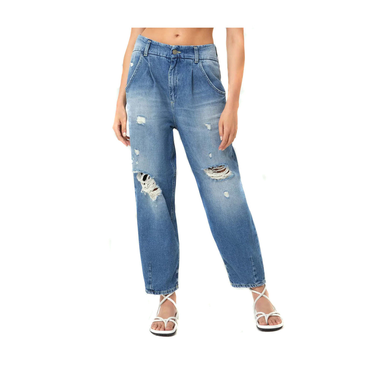 Dondup Gesleten Jeans Dames Blauw