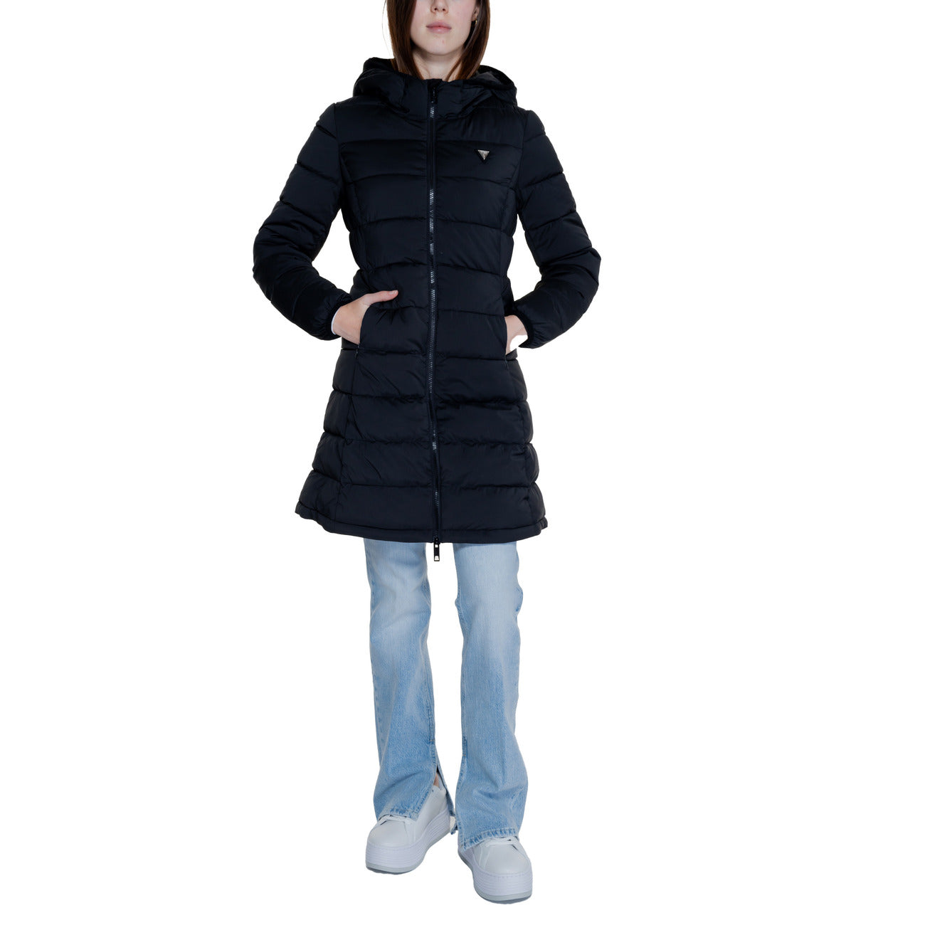 Guess Windjack Dames Zwart Capuchon