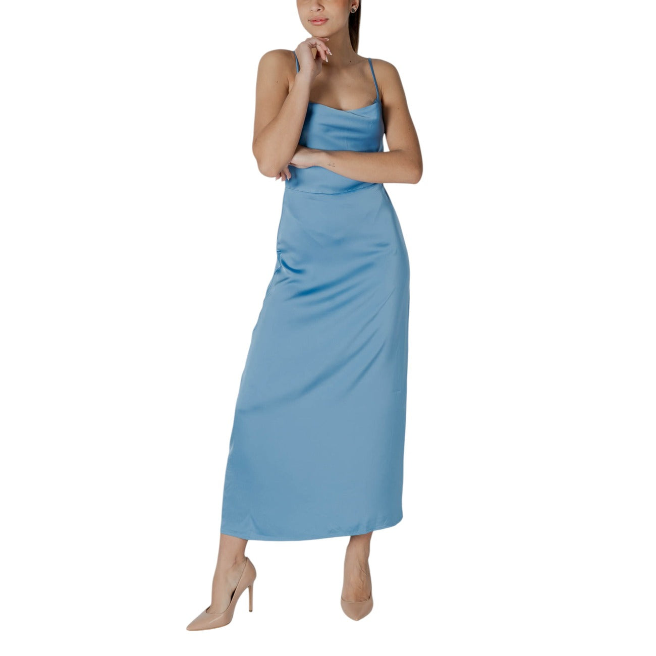 Vila Clothes Elegante Jurk Dames Turquoise