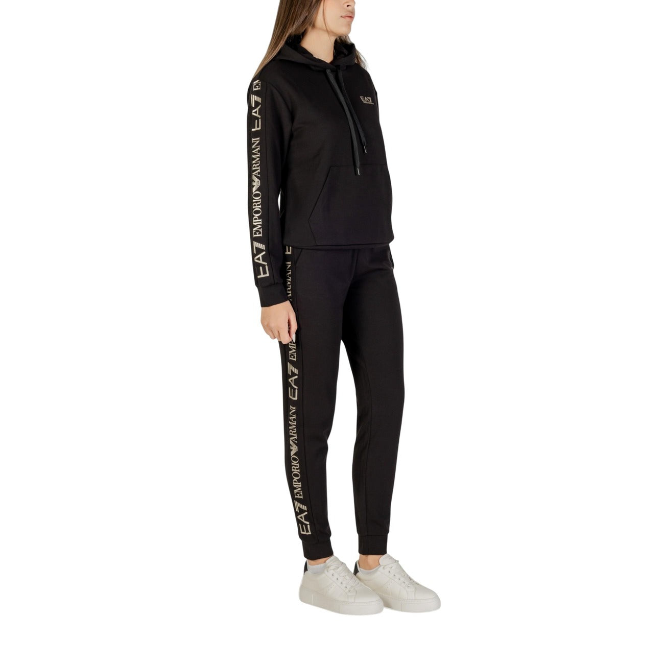 EA7 Emporio Armani Print Jumpsuit Dames Zwart