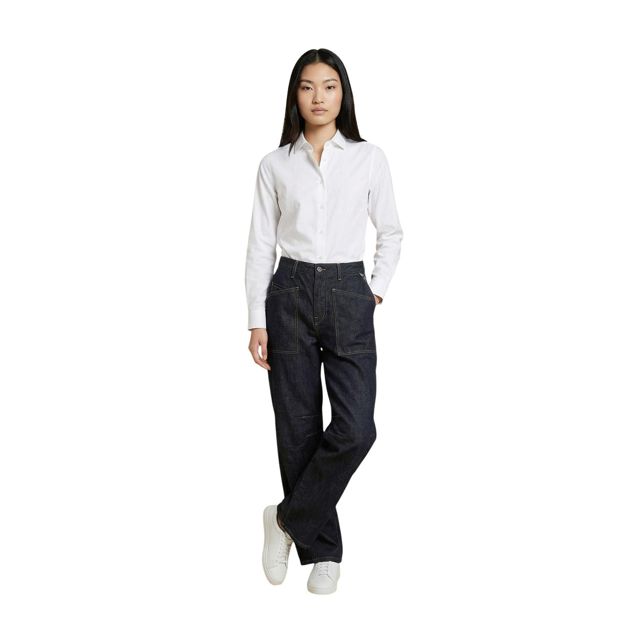 Replay Barrel Jeans Dames Blauw