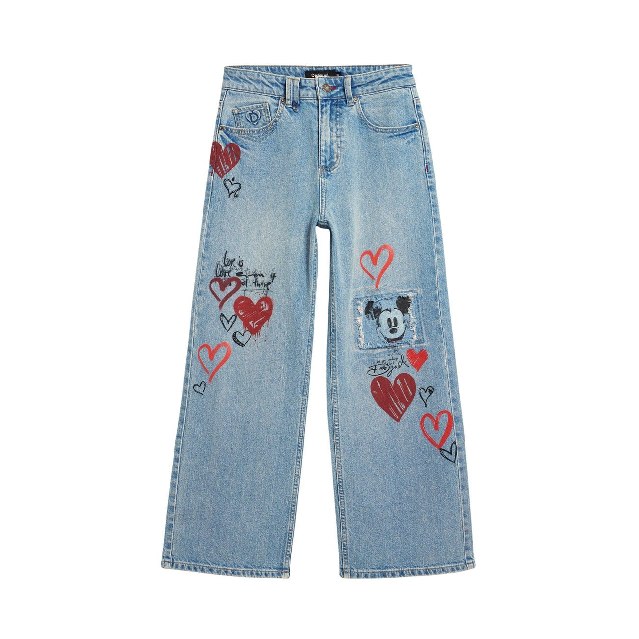 Desigual Print Jeans Dames Lichtblauw
