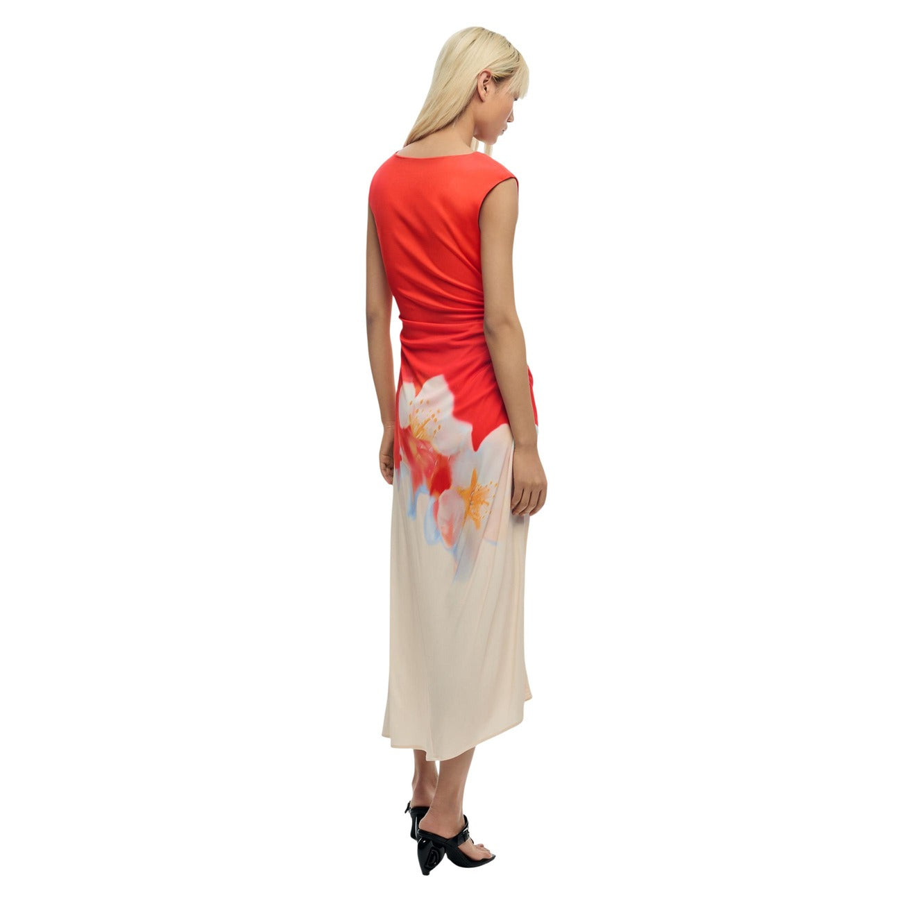 Desigual Mouwloze Bloemenjurk Dames Coral