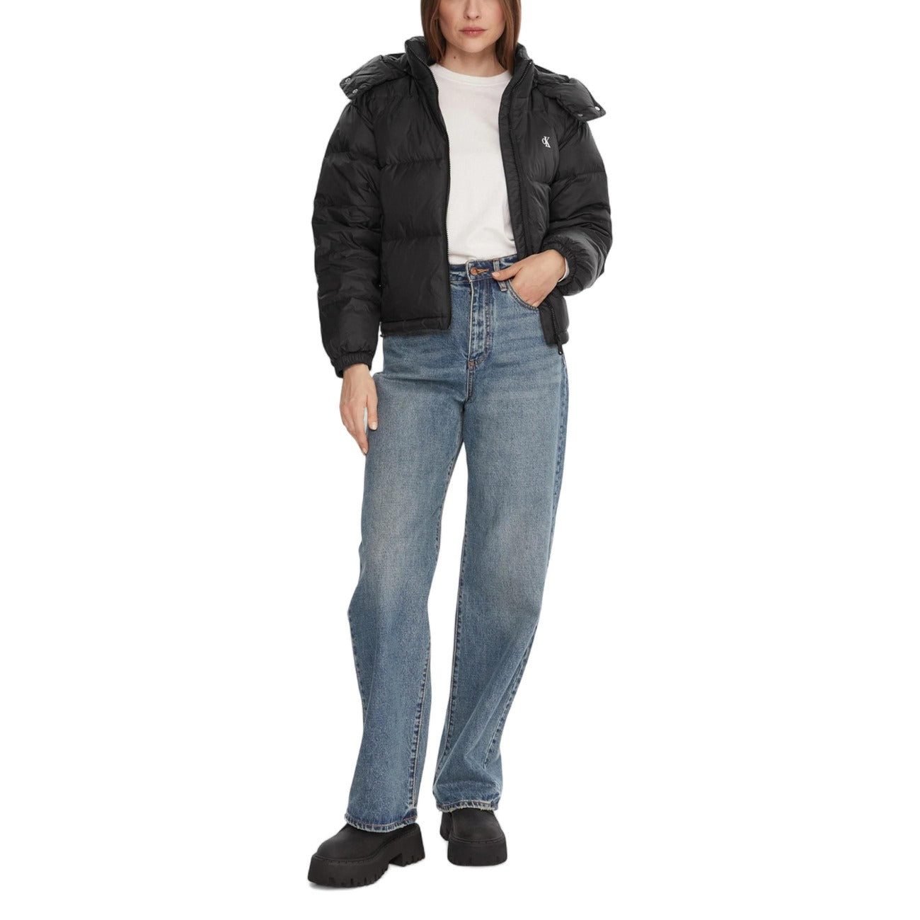 Calvin Klein Jeans Windjack Dames Zwart – Capuchon & 100% Polyamide