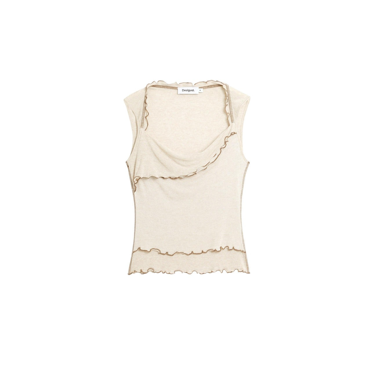 Desigual Mouwloze Top Dames Beige