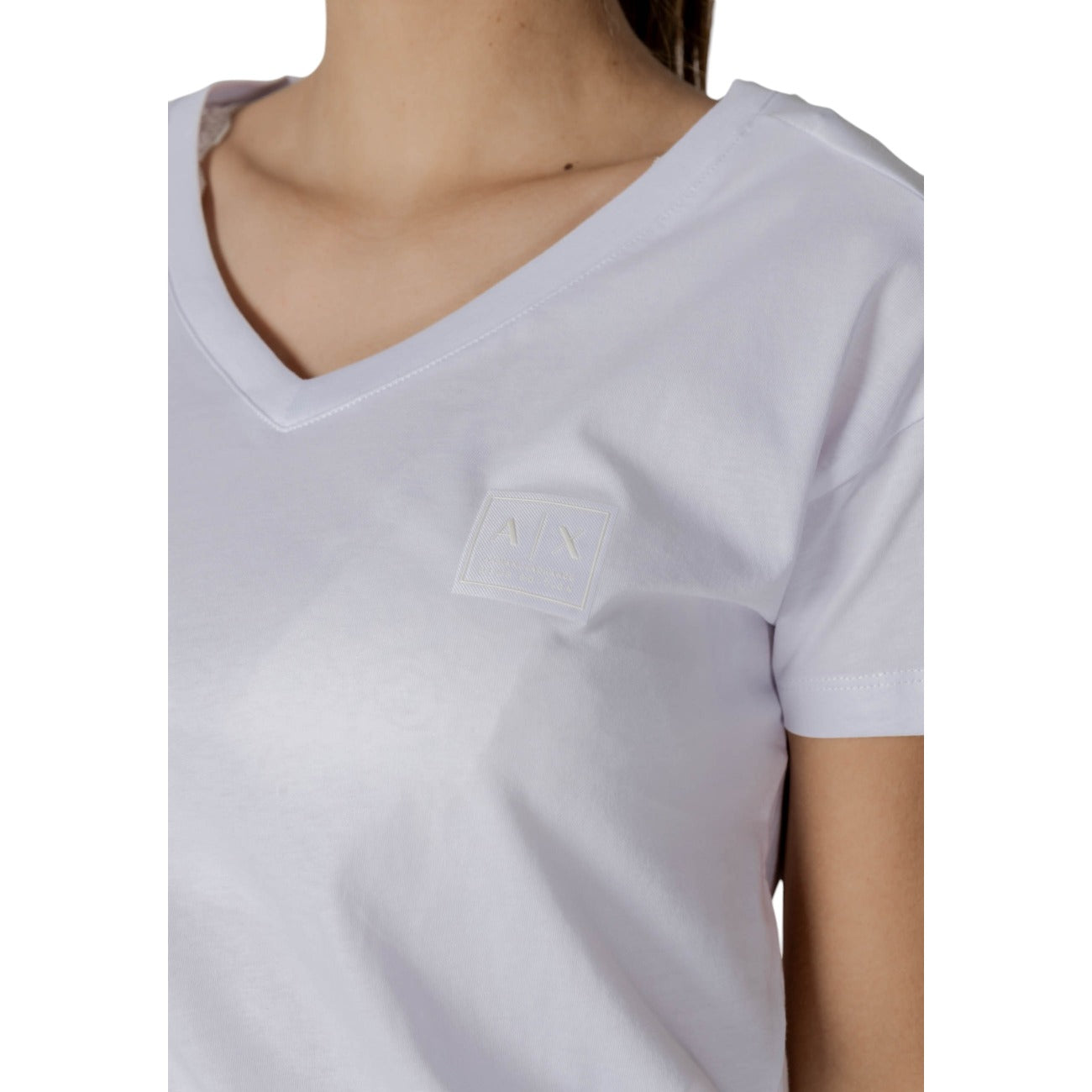 Armani Exchange V-hals T-shirt Dames Wit