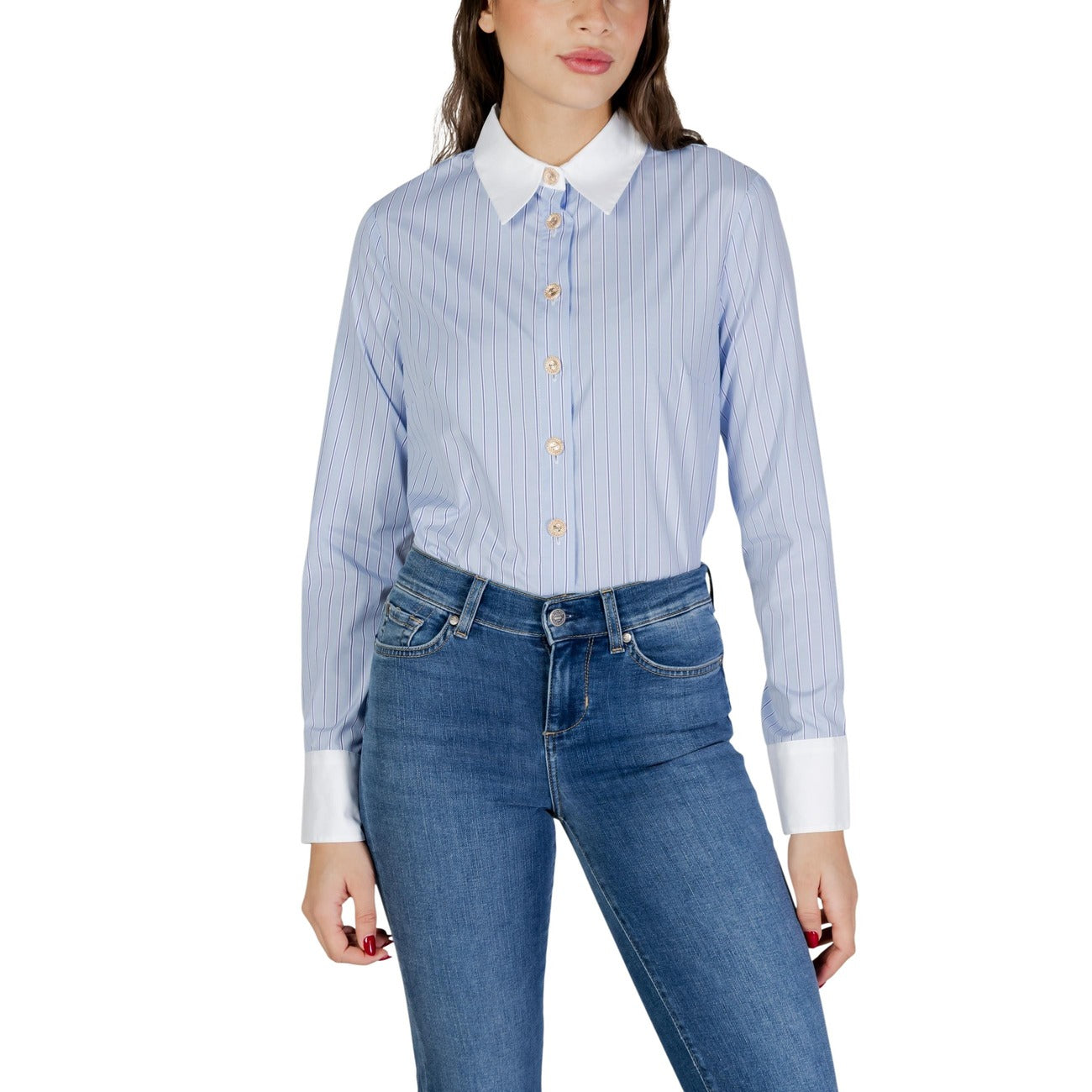 Morgan De Toi Gestreepte Blouse Dames Lichtblauw