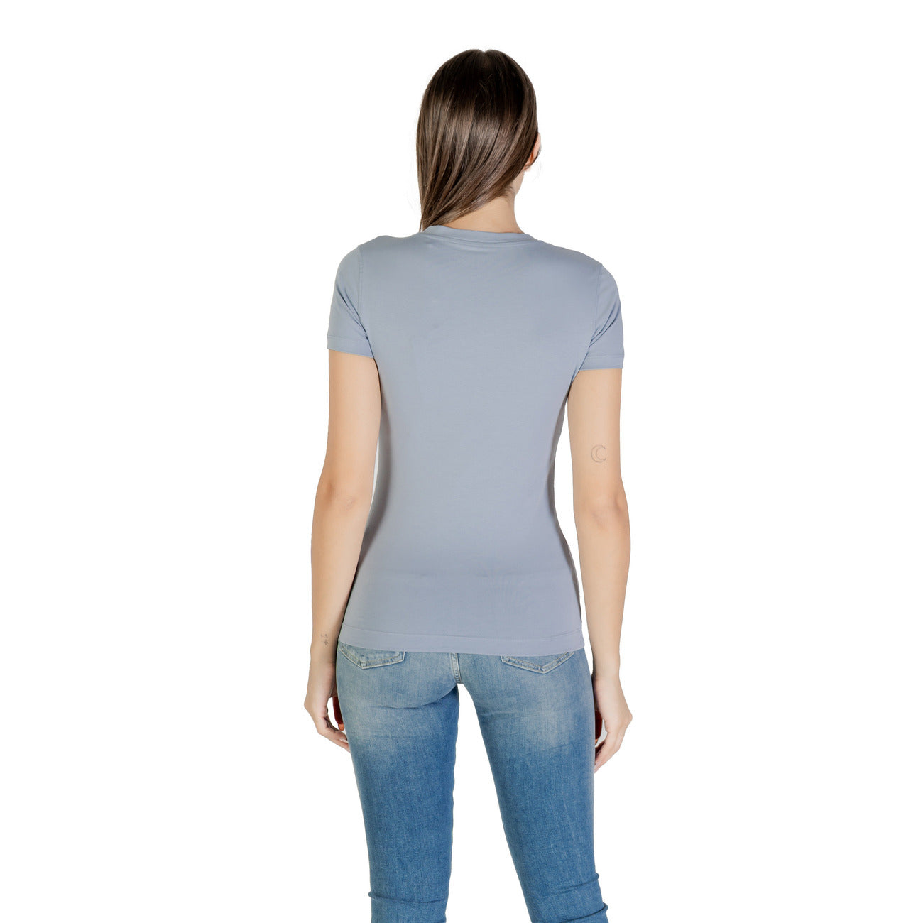 Guess Print T-shirt Dames Lichtblauw