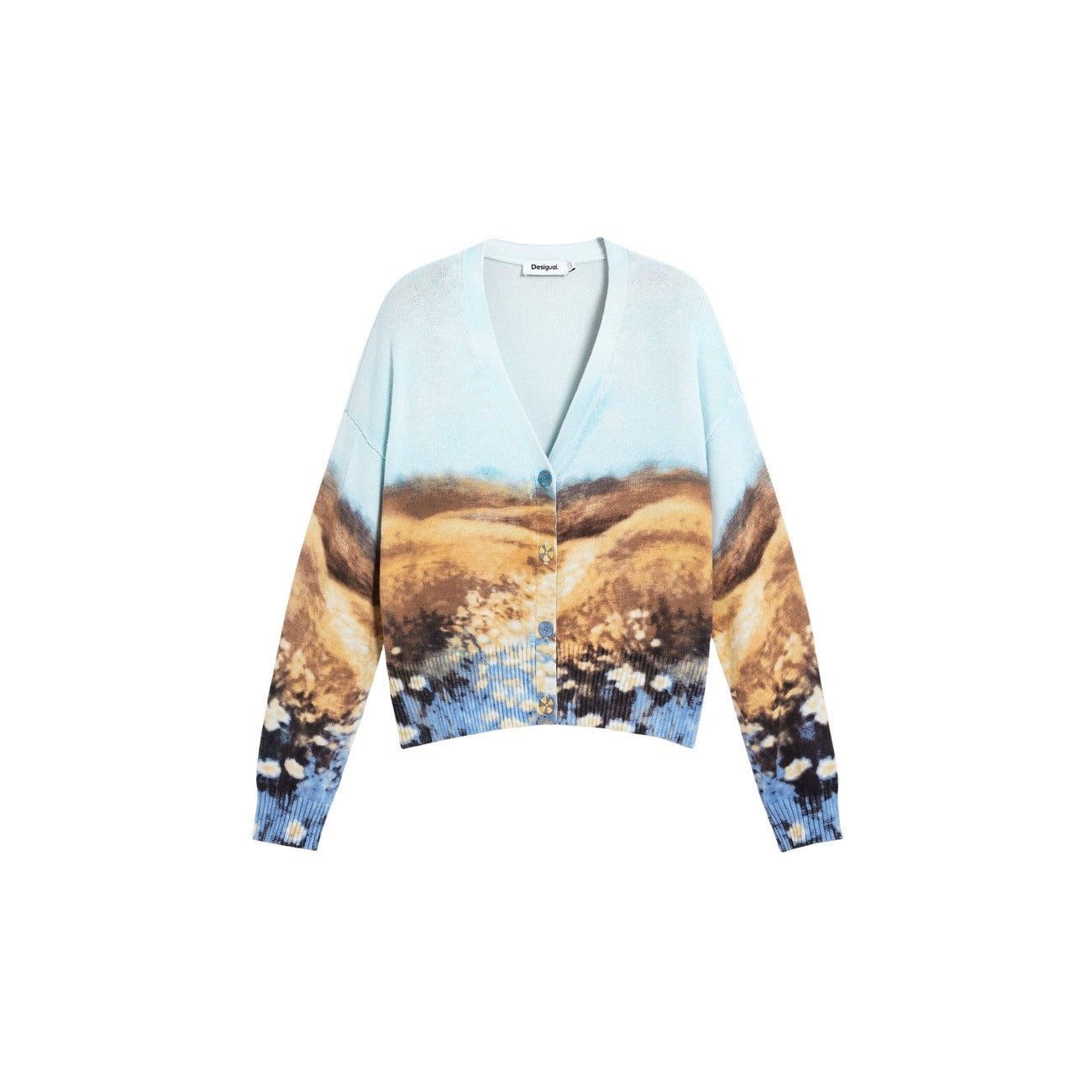 Desigual Print Cardigan Dames Lichtblauw