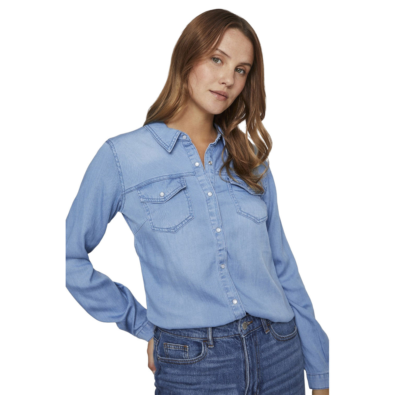Vila Clothes Shirt Dames Blauw