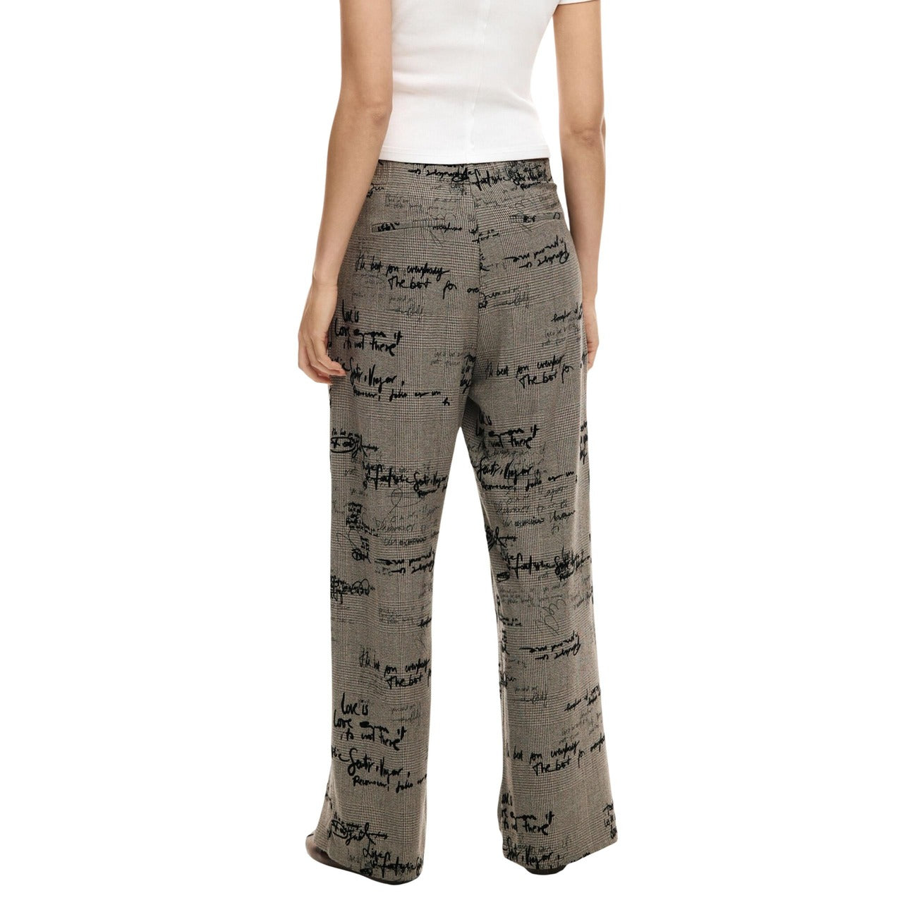 Desigual Print Broek Dames Grijs