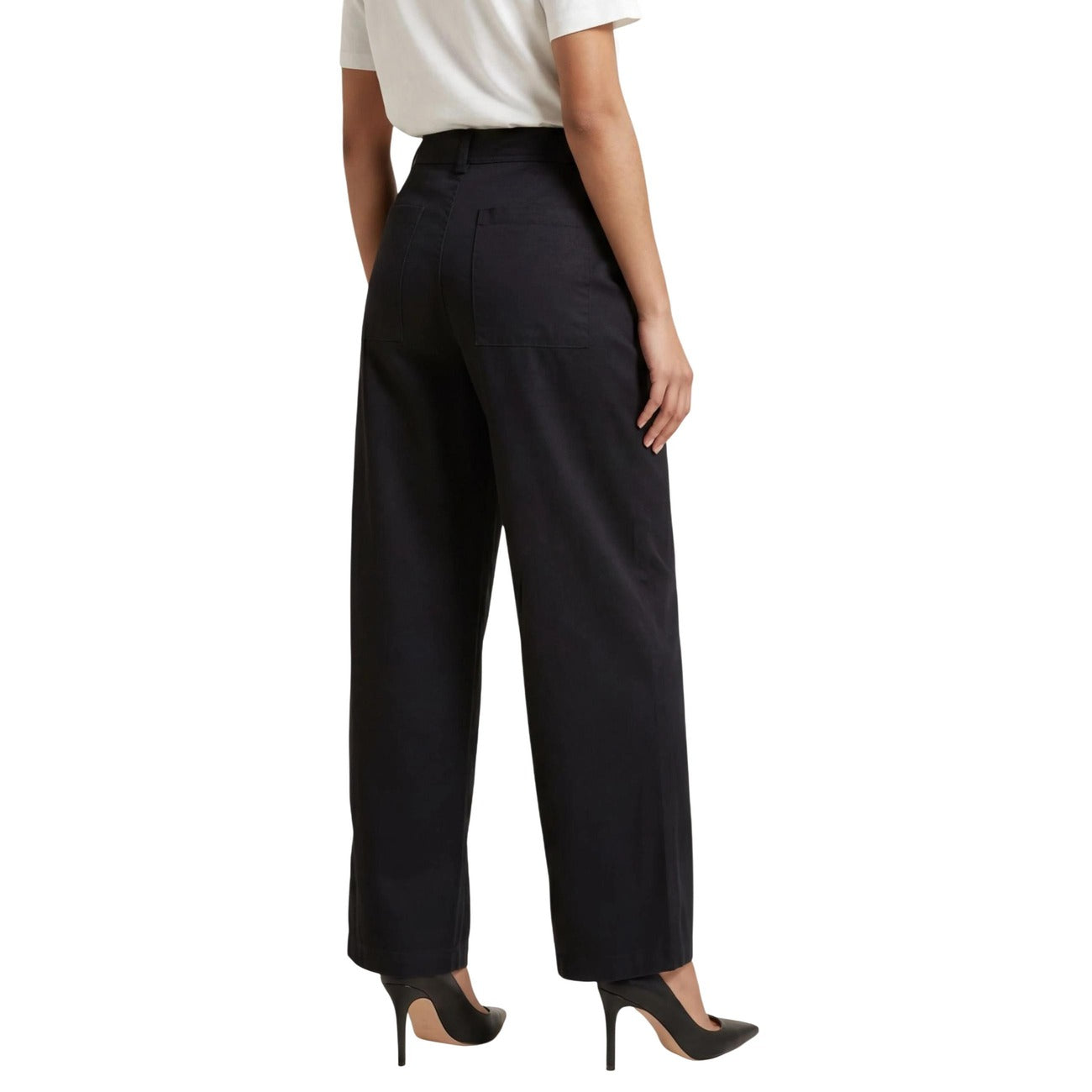 Jacqueline De Yong Katoenen Broek Dames Zwart