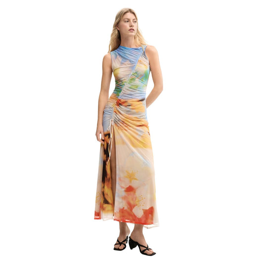 Desigual Mouwloze Bloemenjurk Dames Oranje