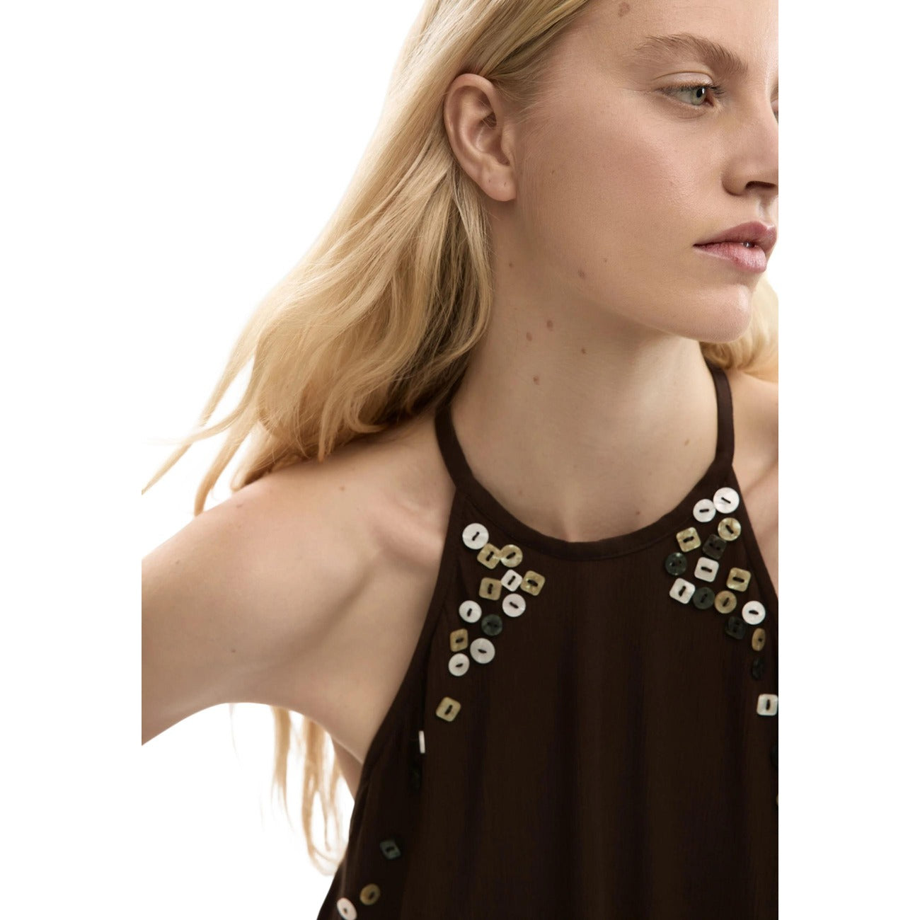 Desigual Mouwloze Top Dames Bruin