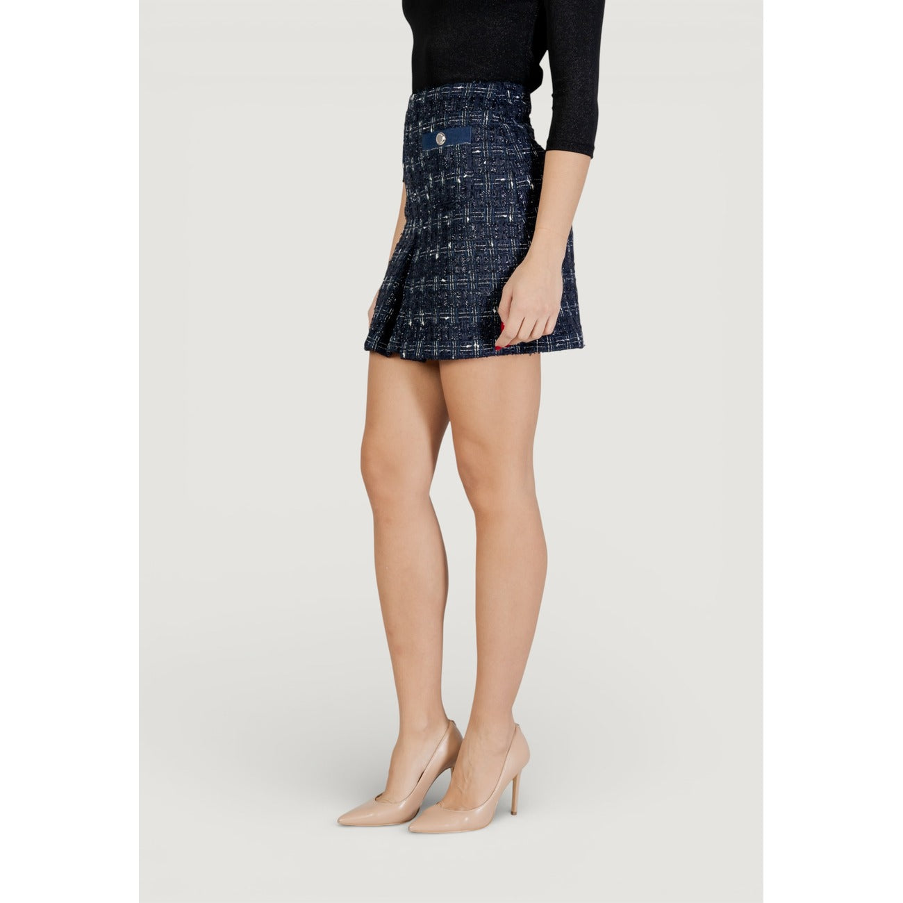 Morgan De Toi Ruit Rok Dames Blauw