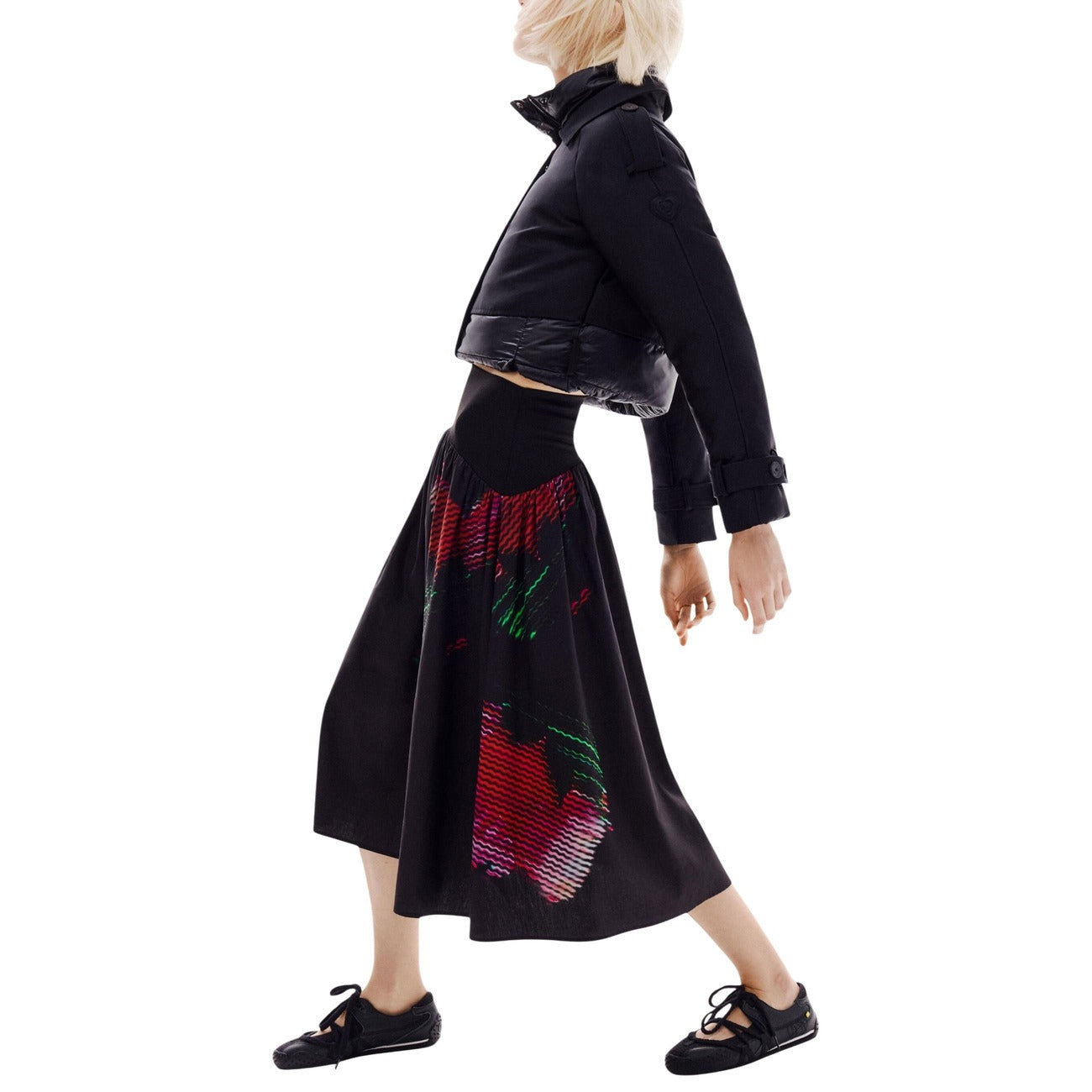 Desigual Bloemen Rok Dames Zwart