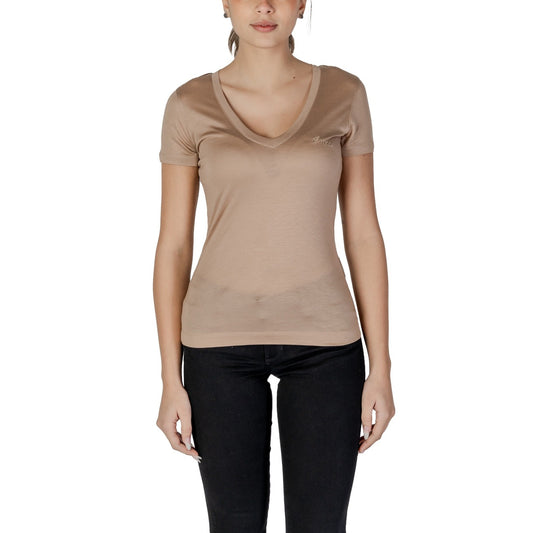Guess V-hals T-shirt Dames Beige
