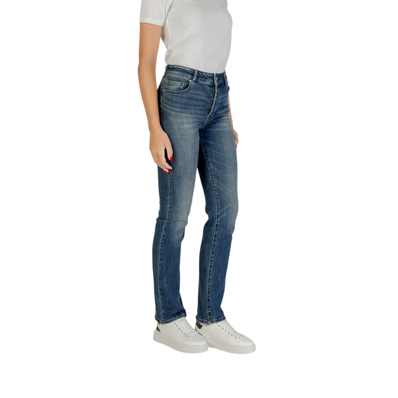 Armani Exchange Gesleten Jeans Dames Blauw
