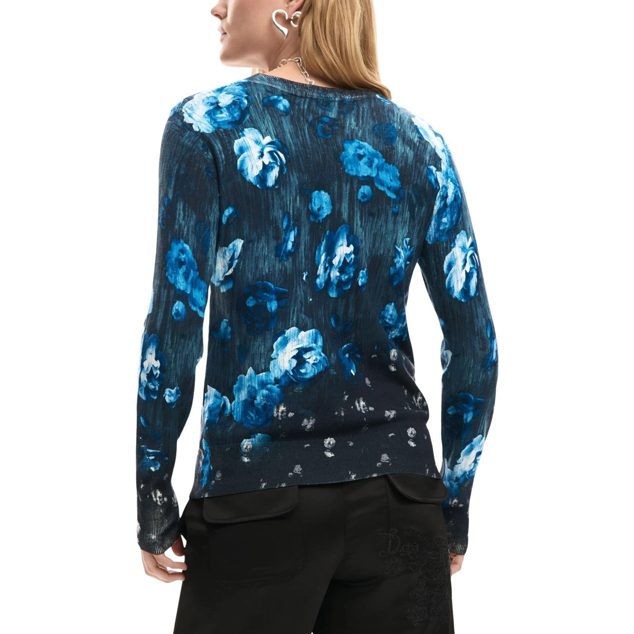 Desigual Trui Dames Zwart Bloemenprint