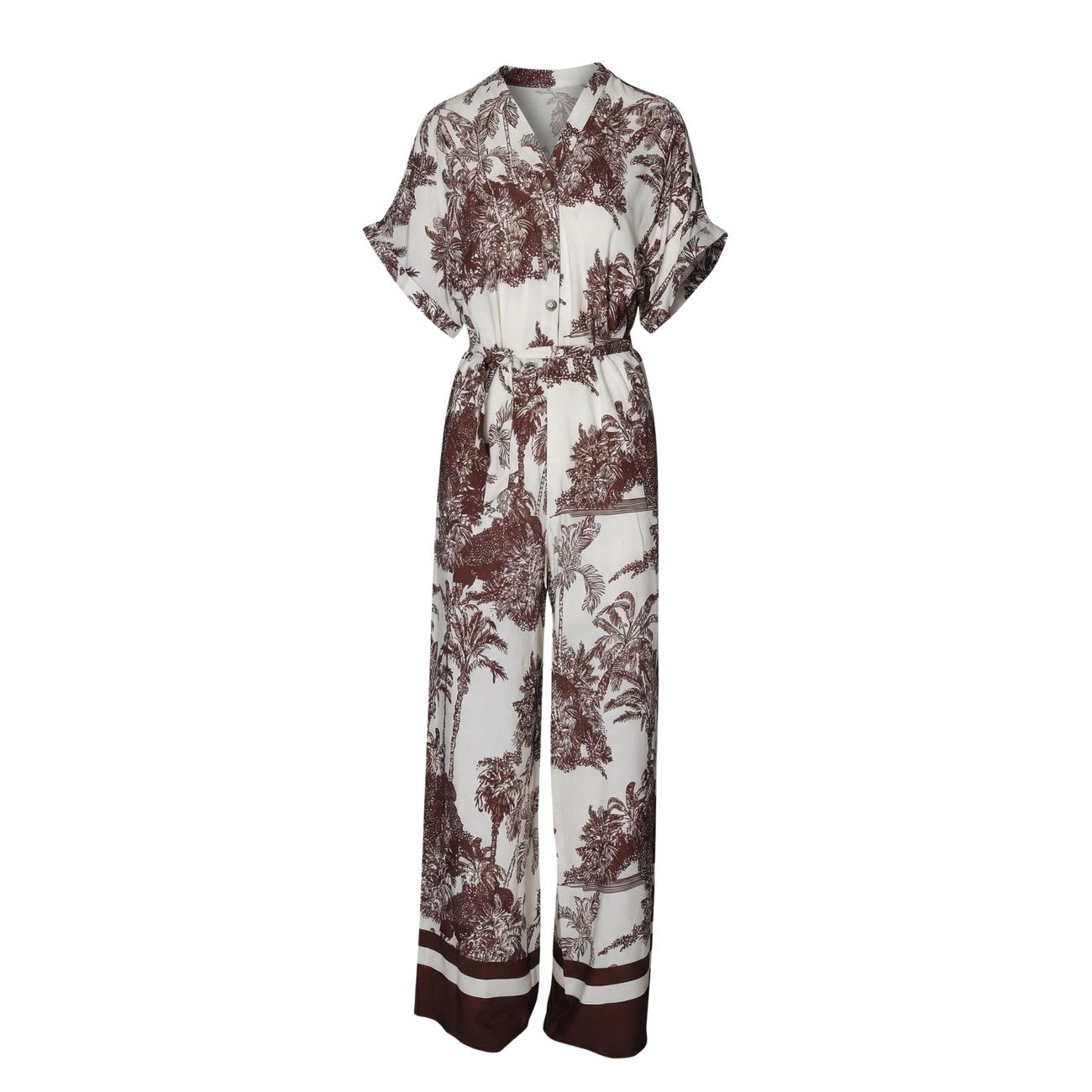 Artigli Bloemen Jumpsuit Dames Beige