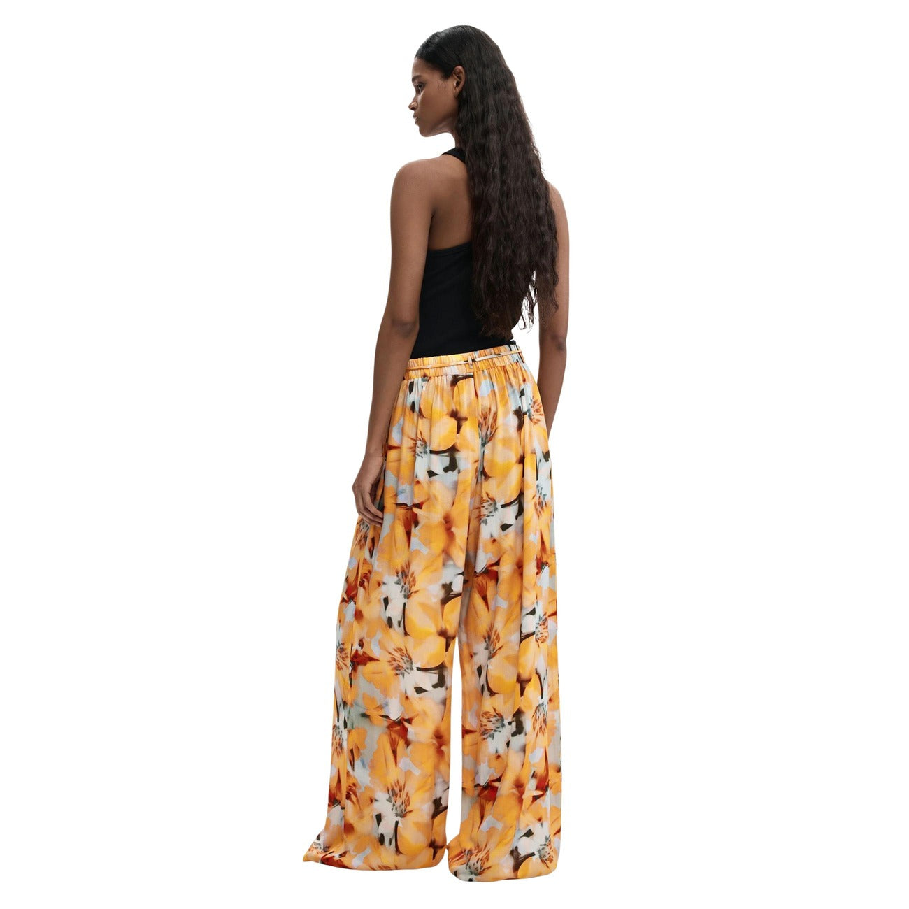 Desigual Bloemen Broek Dames Oranje