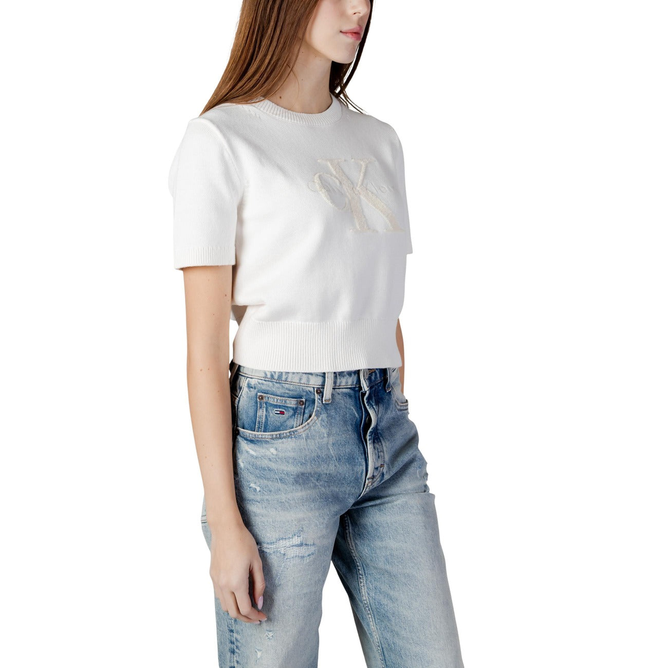 Calvin Klein Jeans Katoenen Top Dames Beige