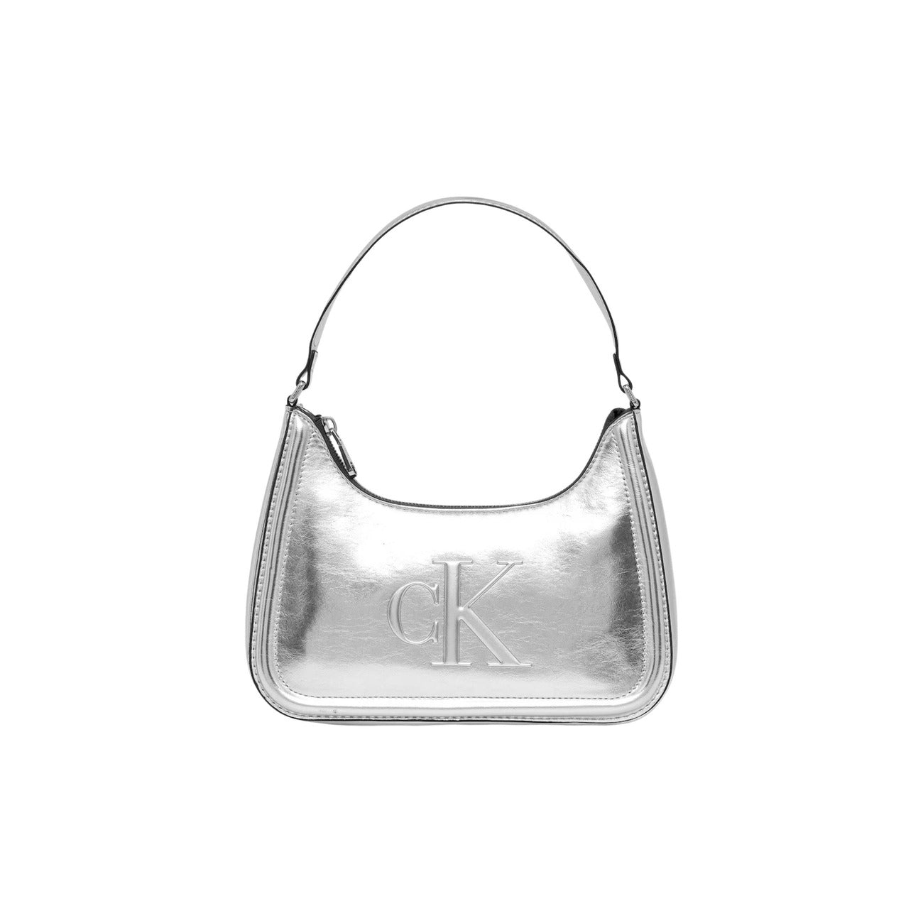 Calvin Klein Metallic Schoudertas Dames Zilver