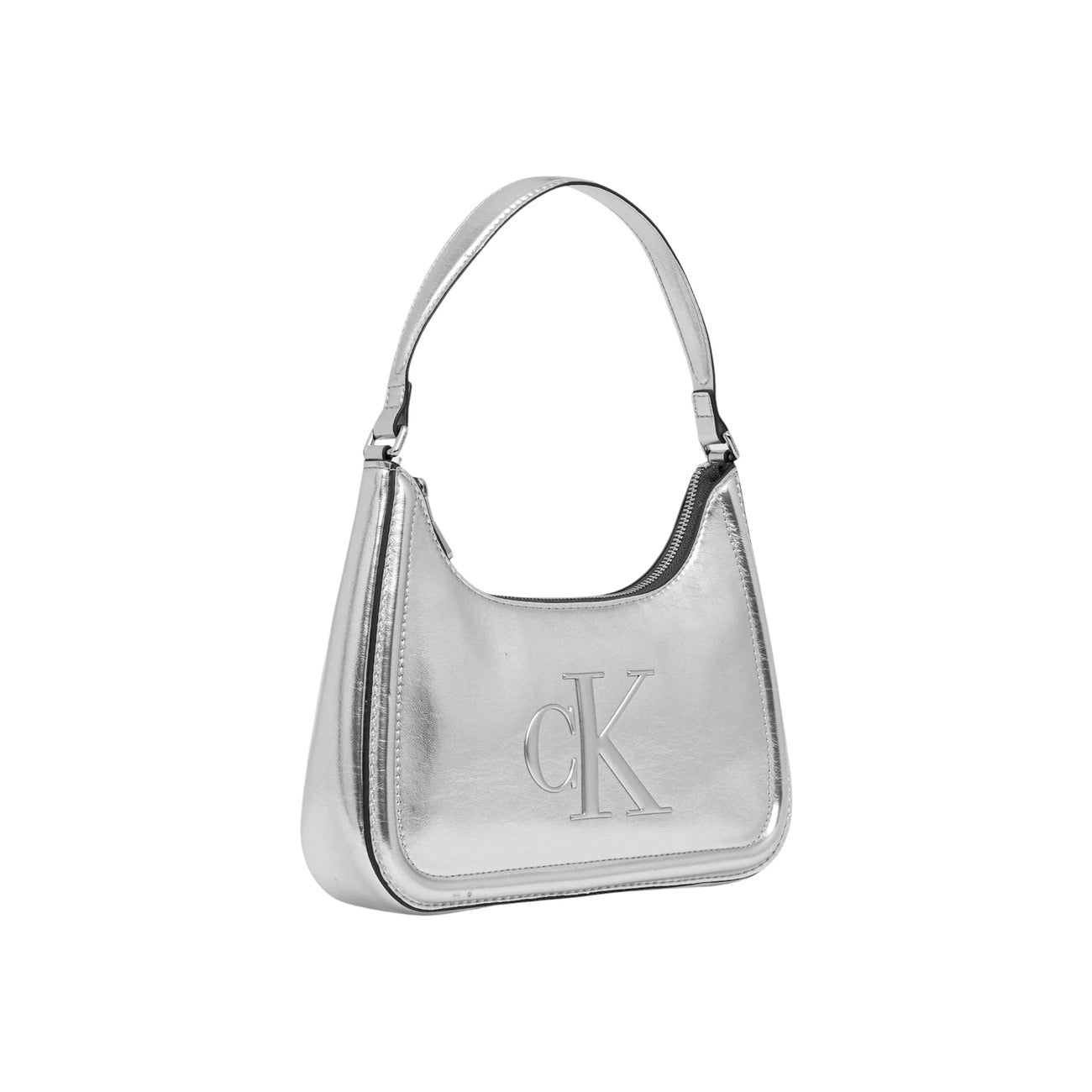 Calvin Klein Metallic Schoudertas Dames Zilver