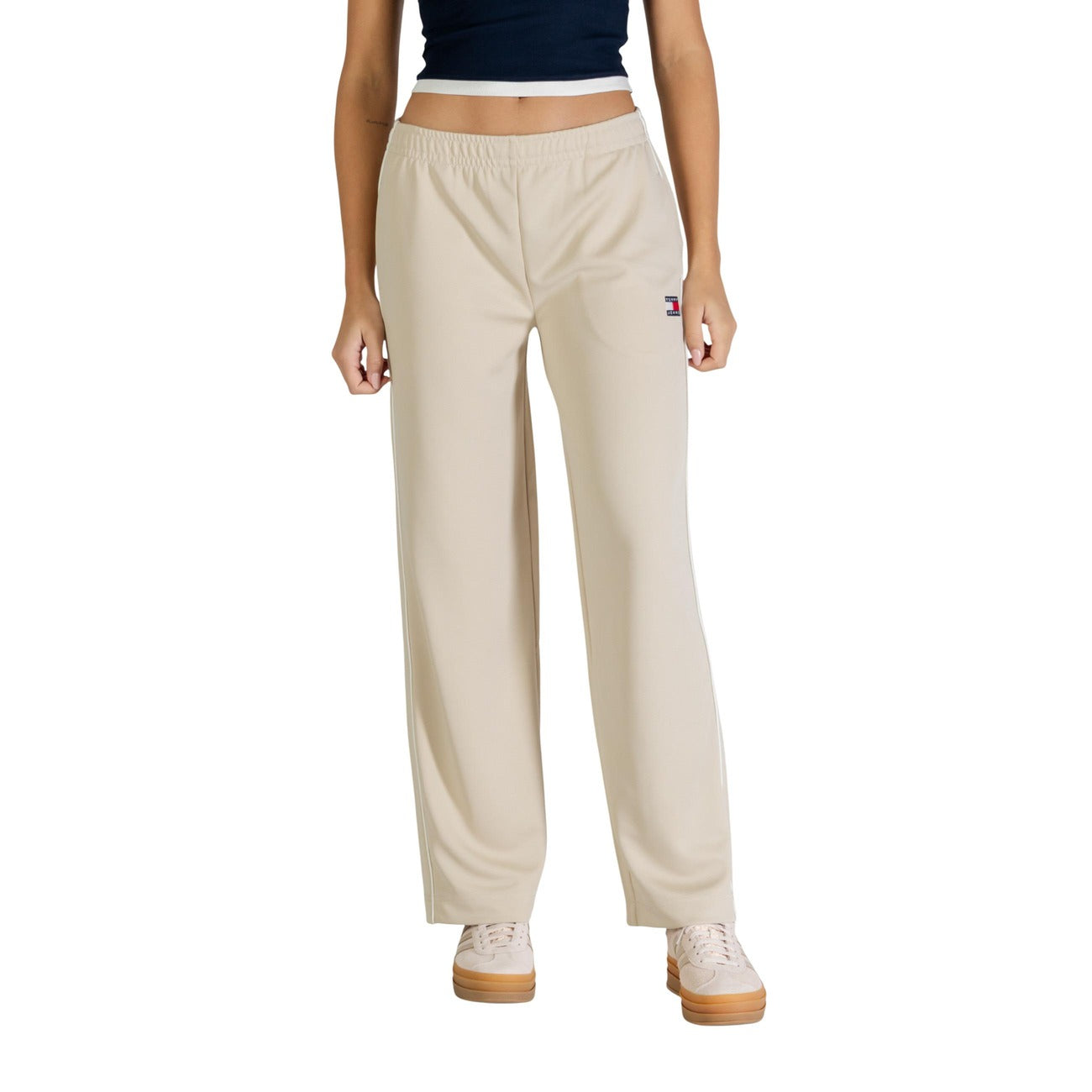 Tommy Hilfiger Jeans Broek Dames Zwart Beige