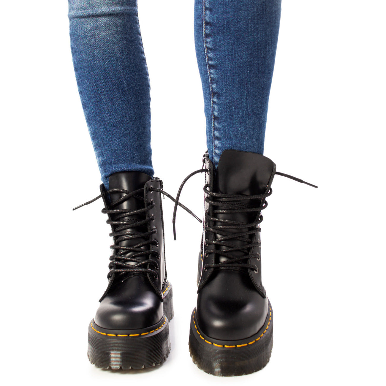 Dr. Martens Laarzen Dames Zwart – Leer & PVC Mix
