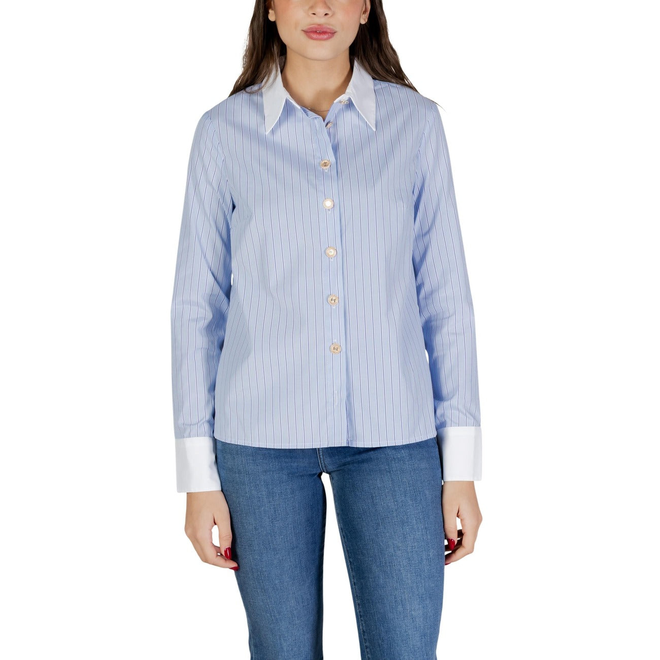 Morgan De Toi Gestreepte Blouse Dames Lichtblauw