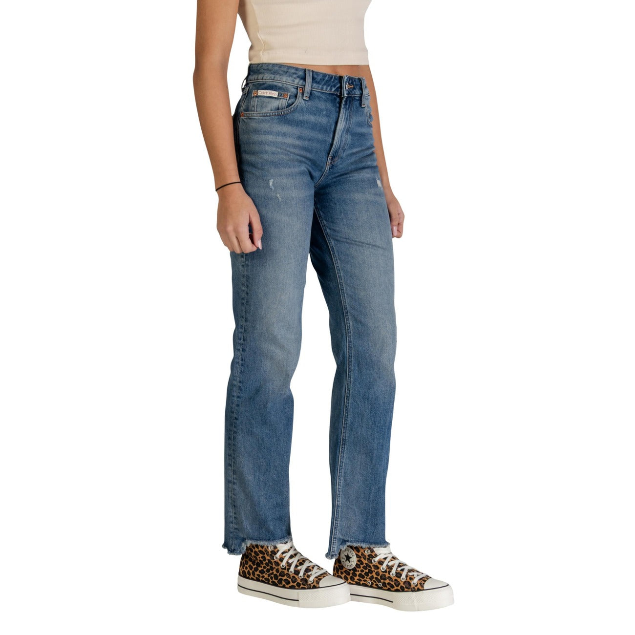 Calvin Klein Gesleten Jeans Dames Lichtblauw