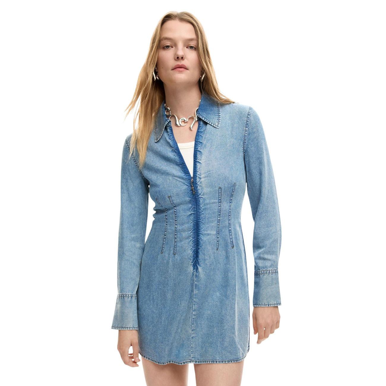 Desigual Jurk Dames Lichtblauw
