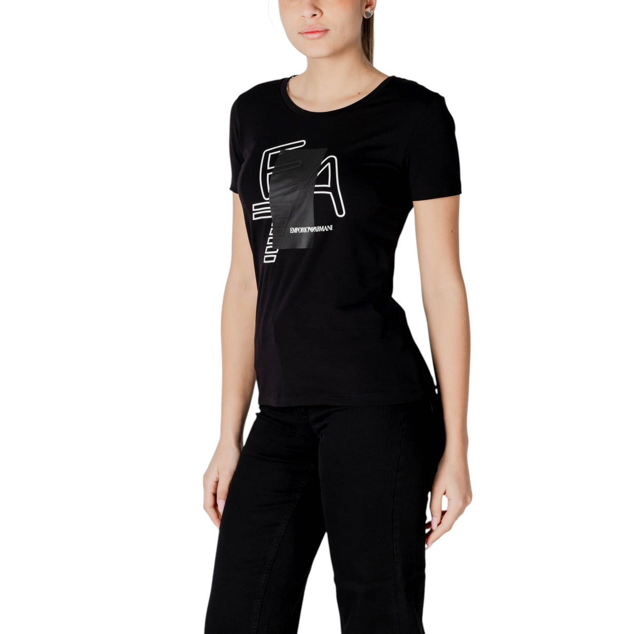 EA7 Emporio Armani Print T-shirt Dames Zwart