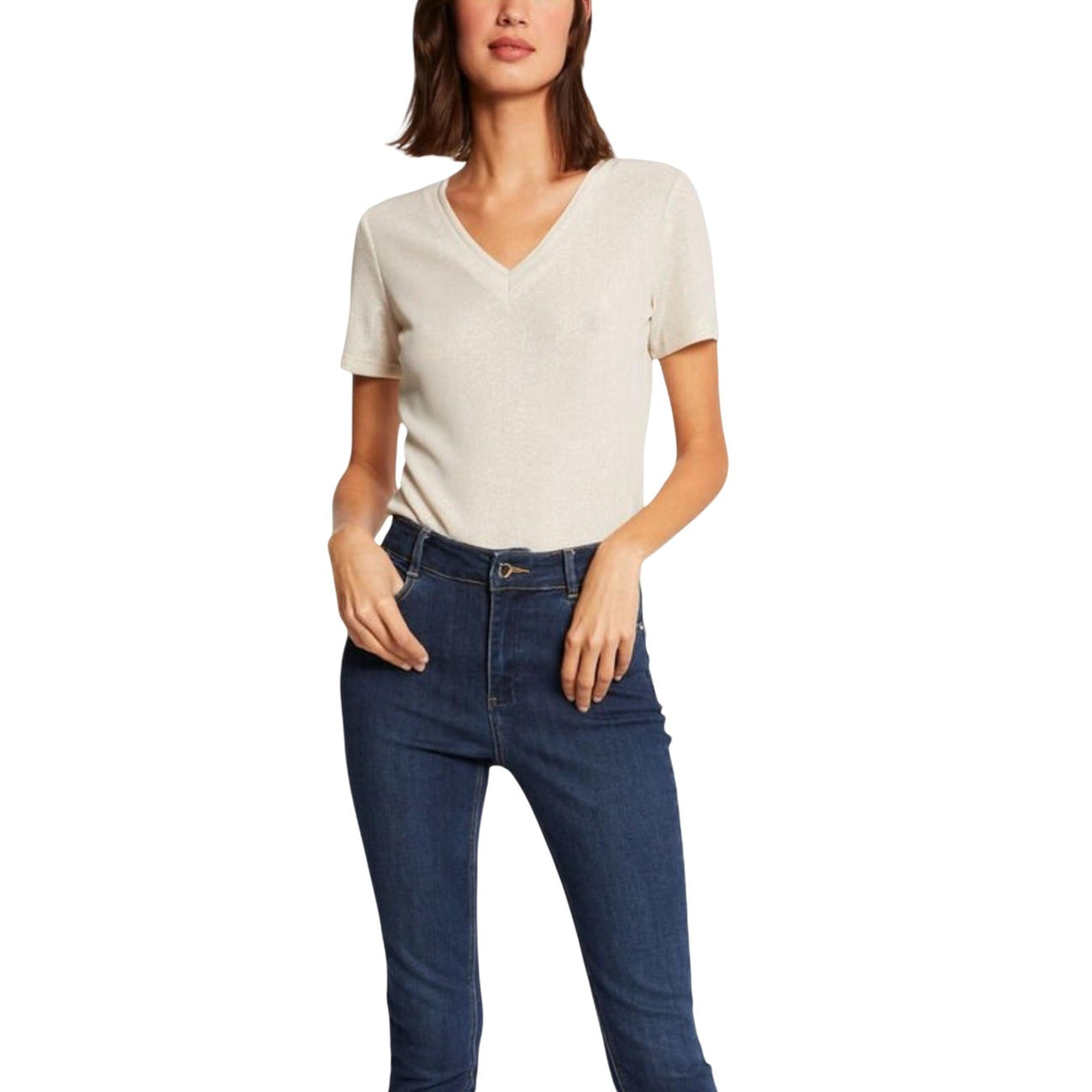 Morgan De Toi T-shirt Dames Beige