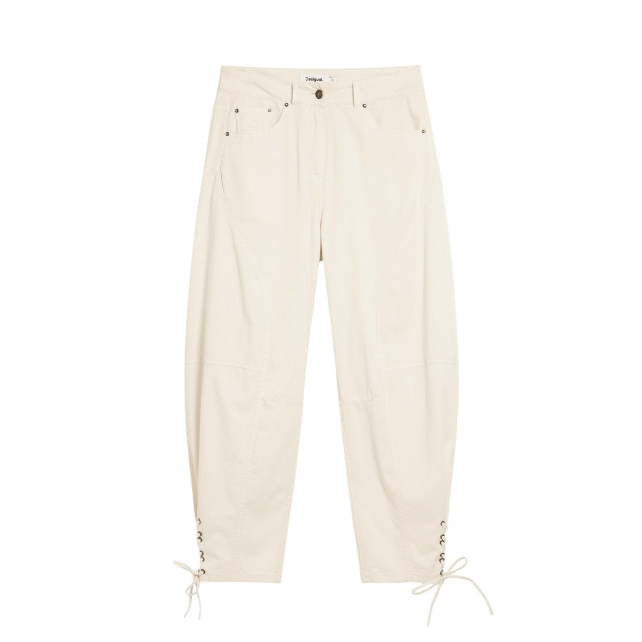 Desigual Katoenen Broek Dames Beige