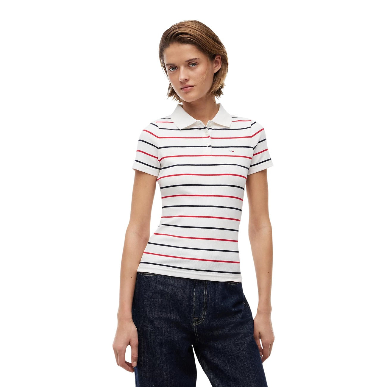 Tommy Hilfiger Jeans Polo Top Dames Wit