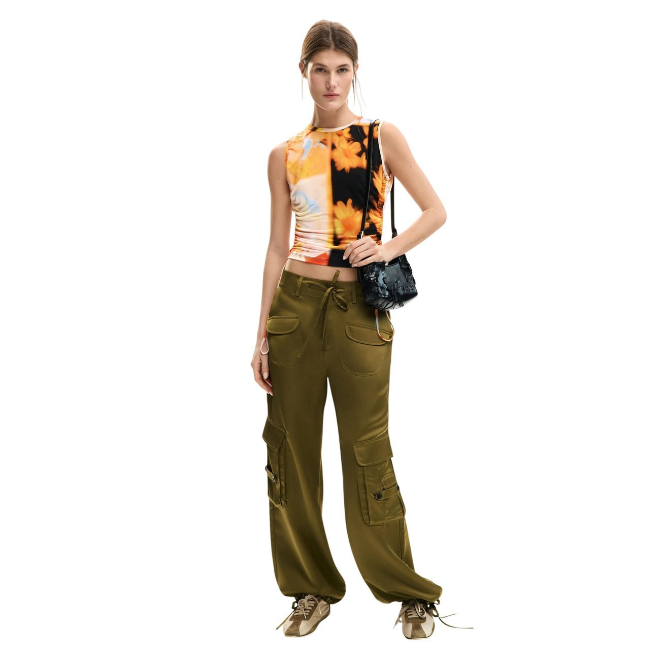 Desigual Bloemen Top Dames Oranje