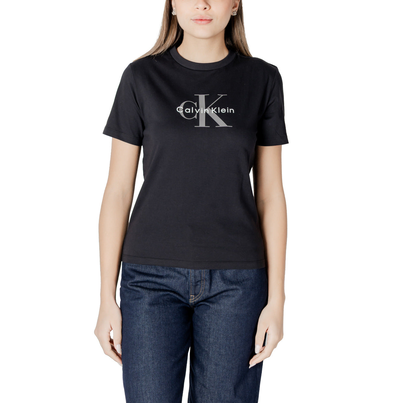Calvin Klein Jeans Print T-shirt Dames Zwart